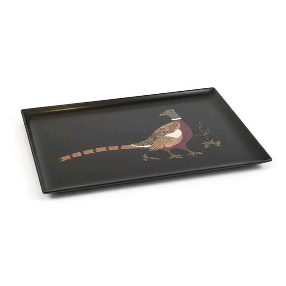 Vintage Couroc Tray Pheasant Bird Inlaid Mixed Media 18" X 12½" X 1" MCM GUC - Picture 2 of 12